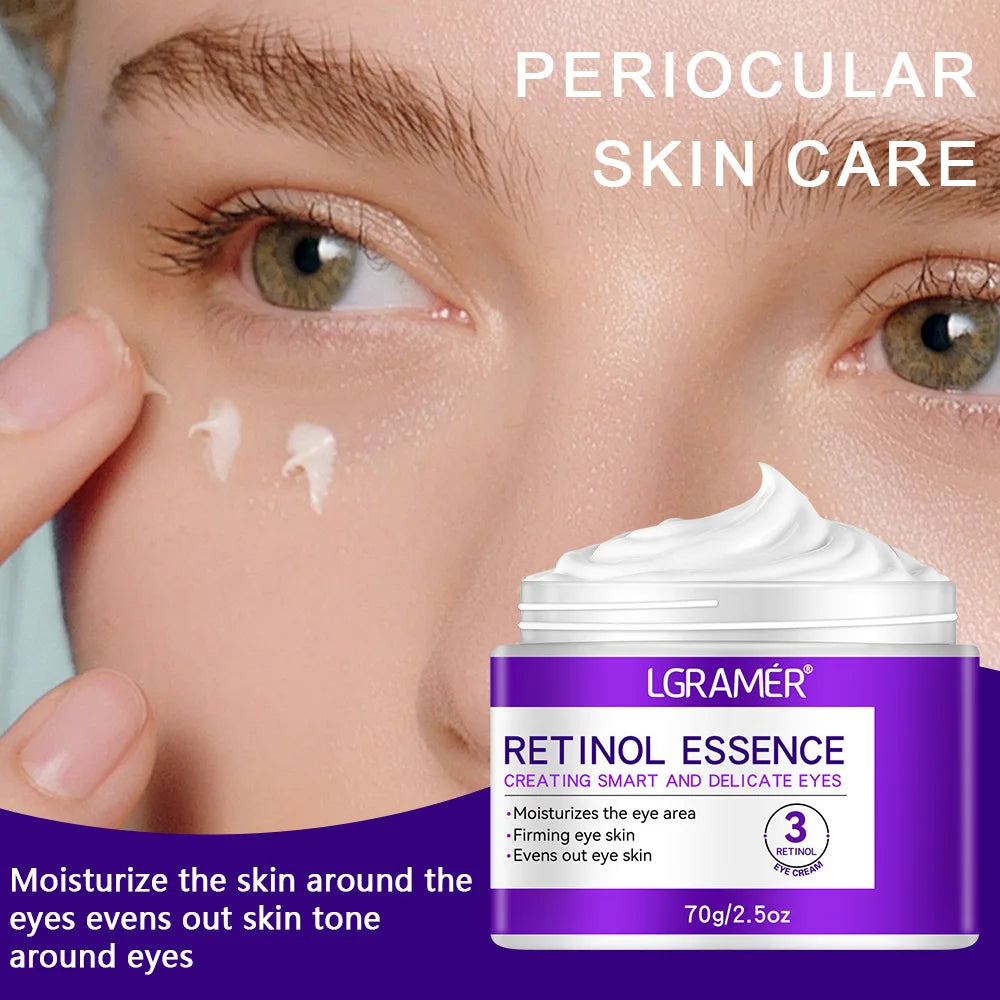 LGRAMER Retinol Eye Cream for Fine Lines, Dark Circles, Anti-Aging and Firming around Eyes