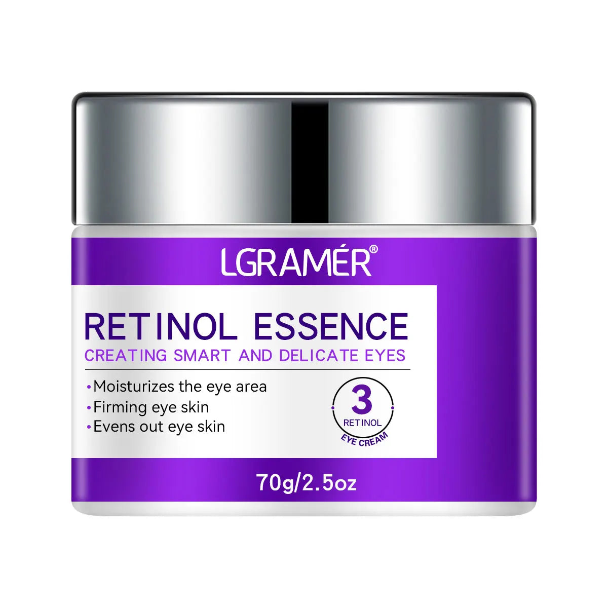LGRAMER Retinol Eye Cream for Fine Lines, Dark Circles, Anti-Aging and Firming around Eyes